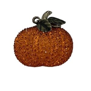 "Give Thanks" Rhinestone Pumpkin Brooch